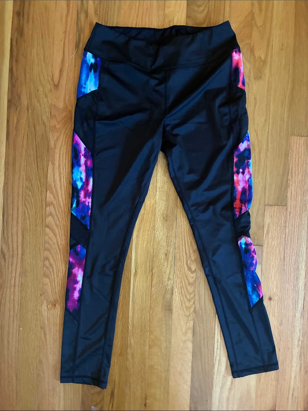 Miraclesuit Swim Leggings with Pink & Blue Patterned Panels